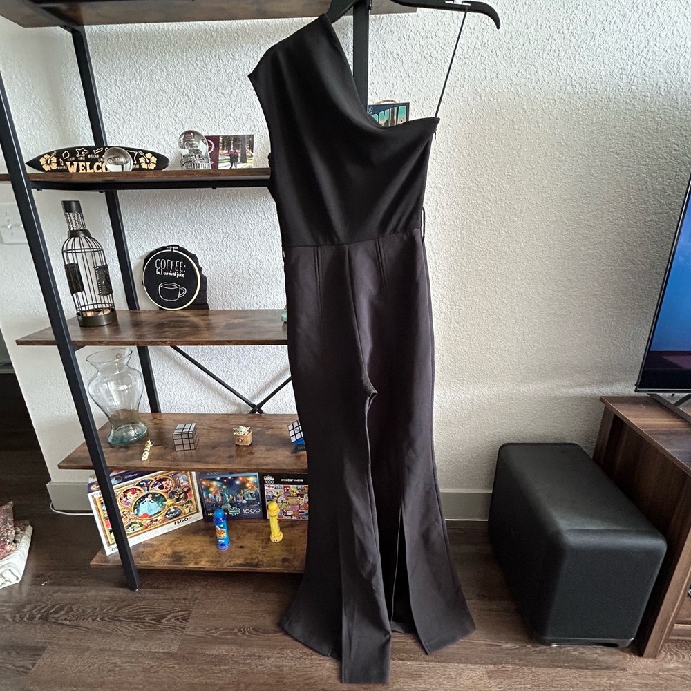 Solace London one shoulder jumpsuit